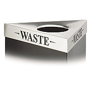 Safco Trifecta Waste Receptacle Lid, Laser Cut "WASTE" Inscription, 20w x 20d x 3h, Stainless Steel (9560WA)