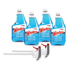 Windex Original Glass Cleaner, Fresh Scent, 32 oz Spray Bottle, 4/Carton (327171)