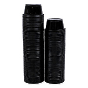 Boardwalk Souffle/Portion Cups, 2 oz, Plastic, Black, 125/Sleeve, 20 Sleeves/Carton (PRTN2BL)