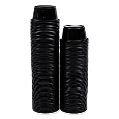 Boardwalk Souffle/Portion Cups, 2 oz, Plastic, Black, 125/Sleeve, 20 Sleeves/Carton (PRTN2BL)