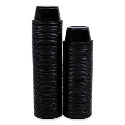 Boardwalk Souffle/Portion Cups, 2 oz, Plastic, Black, 125/Sleeve, 20 Sleeves/Carton (PRTN2BL)