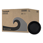 Boardwalk Hi-Impact Plastic Dinnerware, Plate, 6" dia, Black, 1,000/Carton (PLTHIPS6BL)