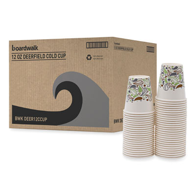 Boardwalk Deerfield Printed Paper Cold Cups, 12 oz, 50/Sleeve, 20 Sleeves/Carton (DEER12CCUP)