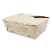 World Centric No Tree Folded Takeout Containers, 46 oz, 5.5 x 6.9 x 2.5, Natural, Sugarcane, 300/Carton (TONT8)