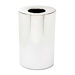 Safco Reflections Receptacles, 35 gal, Steel, Chrome (9695)