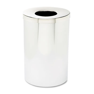 Safco Reflections Receptacles, 35 gal, Steel, Chrome (9695)