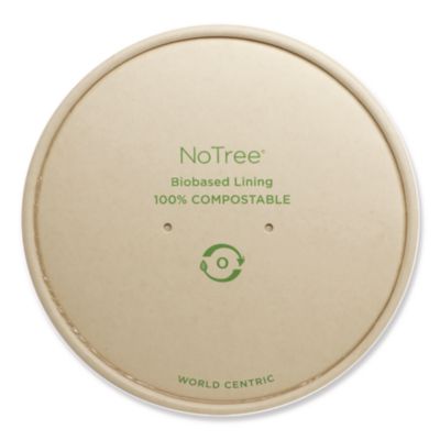 World Centric Paper Lids for Bowls. 5.9" Diameter, Natural, 300/Carton (BOLNT24W)