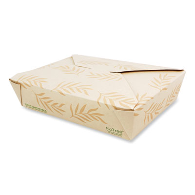 World Centric No Tree Folded Takeout Containers, 50 oz, 6.2 x 8.5 x 1.85, Natural, Sugarcane, 200/Carton (TONT2)