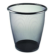 Safco Onyx Round Mesh Wastebaskets, 5 gal, Steel Mesh, Black (9717BL)