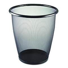 Safco Onyx Round Mesh Wastebaskets, 5 gal, Steel Mesh, Black (9717BL)