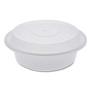 Pactiv Evergreen Newspring VERSAtainer Microwavable Containers, Round, 16 oz, 6 x 6 x 1.5, White/Clear, Plastic, 150/Carton (NC718)
