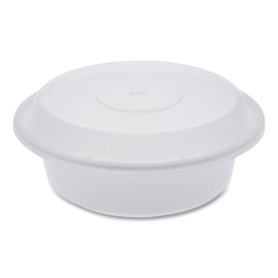 Pactiv Evergreen Newspring VERSAtainer Microwavable Containers, Round, 16 oz, 6 x 6 x 1.5, White/Clear, Plastic, 150/Carton (NC718)