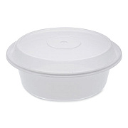 Pactiv Evergreen Newspring VERSAtainer Microwavable Containers, Round, 32 oz, 7 x 7 x 2.8, White/Clear, Plastic, 150/Carton (NC729)