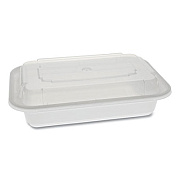 Pactiv Evergreen Newspring VERSAtainer Microwavable Containers, Rectangular, 16 oz, 7.4 x 5 x 2.2, White/Clear, Plastic, 150/Carton (NC8168)