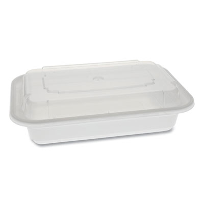 Pactiv Evergreen Newspring VERSAtainer Microwavable Containers, Rectangular, 16 oz, 7.4 x 5 x 2.2, White/Clear, Plastic, 150/Carton (NC8168)