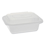 Pactiv Evergreen Newspring VERSAtainer Microwavable Containers, Rectangular, 12 oz, 5.8 x 4.6 x 2.3, White/Clear, Plastic, 150/Carton (NC818)