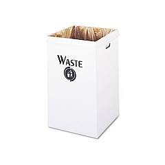Safco CORRUGATED WASTE RECEPTACLE, SQUARE, 40 GAL, WHITE, 12/CARTON (9745)