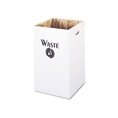 Safco CORRUGATED WASTE RECEPTACLE, SQUARE, 40 GAL, WHITE, 12/CARTON (9745)