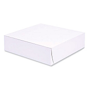 SCT Bakery Boxes, Standard, 9 x 9 x 2.5, White, Paper, 250/Carton (1553)