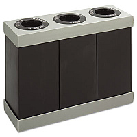 Safco At-Your-Disposal Recycling Center, Three 84 gal Bins, Polyethylene, Black (9798BL)