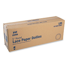 AmerCareRoyal Lace Doilies, Round, 5", White, 10,000/Carton (LD5)