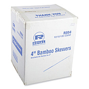 AmerCareRoyal Bamboo Skewers, Paper, 4", Natural, 19,200/Carton (R804)