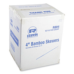 AmerCareRoyal Bamboo Skewers, Paper, 4", Natural, 19,200/Carton (R804)