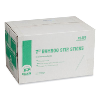 AmerCareRoyal Bamboo Stir Sticks, 7", 5,000/Carton (R825B)