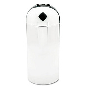 Safco Dome Top Receptacle with Open Top, 15 gal, Steel, Chrome (9875)