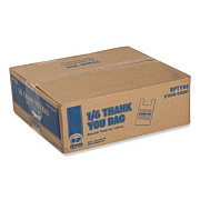 AmerCareRoyal Thank You Bags, Thank You - Have a Nice Day Labeling, Cut-Out Handles, 11.5" x 6.5" x 21", White/Red, 1,000/Carton (RPTYB6)