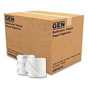 GEN Standard Bath Tissue, Individually Wrapped Rolls, Septic Safe, 1-Ply, White, 1,000 Sheets/Roll, 96 Rolls/Carton (218)