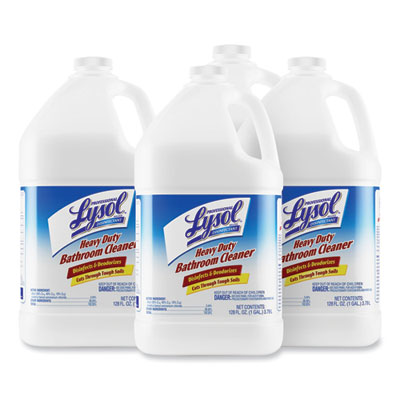 Professional LYSOL Brand Disinfectant Heavy-Duty Bathroom Cleaner Concentrate, Fresh Lime, 1 gal Bottle, 4/Carton (94201CT)
