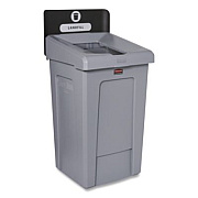 Rubbermaid Commercial Slim Jim Recycling Station 1-Stream, Landfill Recycling Station, 33 gal, Resin, Gray (2171554)
