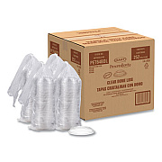 Dart PresentaBowls Lids, Clear, Fits 24 oz to 64 oz Bowls, 7.3" Diameter x 1.1" h, Plastic, 252/Carton (PET64BDL)