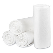 Pitt Plastics Eco Strong Plus Can Liners, 40 gal, 14 mic, 40" x 46", Natural, Perforated Roll, 250/Carton (PCRH404614N)