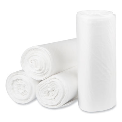 Pitt Plastics Eco Strong Plus Can Liners, 40 gal, 14 mic, 40" x 46", Natural, Perforated Roll, 250/Carton (PCRH404614N)