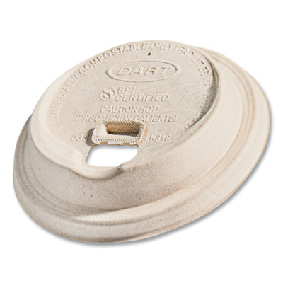 Dart Molded Fiber Lids for Paper Cups, ProPlanet Seal, Fits 10 oz to 24 oz Hot Cups, Tan, 1,000/Carton (LK316FBR)