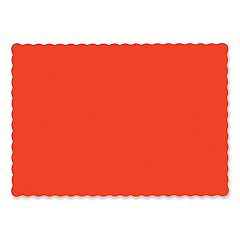 Hoffmaster Placemats, Smooth Surface, Scalloped Edges, 14" x 10", Bittersweet, 1,000/Carton (310555)