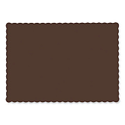 Hoffmaster Placemats, Smooth Surface, Scalloped Edges, 14" x 10", Chocolate, 1,000/Carton (310561)