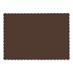 Hoffmaster Placemats, Smooth Surface, Scalloped Edges, 14" x 10", Chocolate, 1,000/Carton (310561)