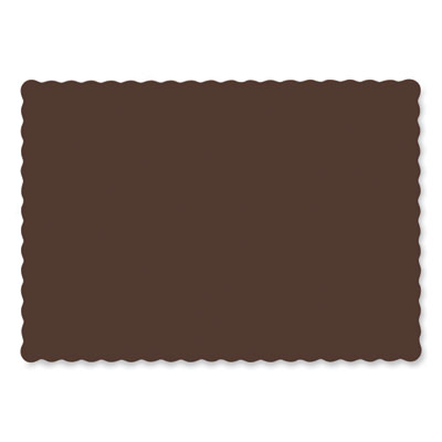 Hoffmaster Placemats, Smooth Surface, Scalloped Edges, 14" x 10", Chocolate, 1,000/Carton (310561)