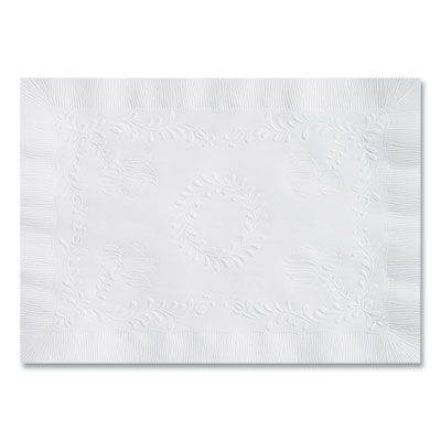 Hoffmaster Placemats, Anniversary Embossed Surface, Straight Edges, 14" x 10", White, 1,000/Carton (PM30659)