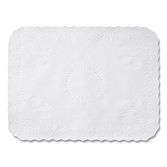 Hoffmaster Scalloped Edge Traymat, Anniversary Embossed Surface, 19" x 14", White, 2,000/Carton (TC8704462)