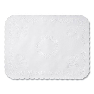 Hoffmaster Scalloped Edge Traymat, Anniversary Embossed Surface, 19" x 14", White, 2,000/Carton (TC8704462)