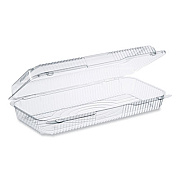 Dart StayLock Clear Hinged Lid Containers, 8 x 13.38 x 2.6, Clear, Plastic, 200/Carton (PET90UT1)
