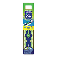 Swiffer Sweeper Mop, XL Dry + Wet Sweeping Kit, 16.5 x 9 White Cloth Head, 46" Green/Silver Aluminum/Plastic Handle (01096)