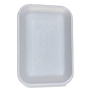 GEN Meat Trays, #2, 8.5 x 6.03 x 1.11, White, Foam, 500/Carton (2WH)