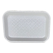 GEN Meat Trays, #2S, 8.5 x 6 x 0.7, White, Foam, 500/Carton (2SWH)