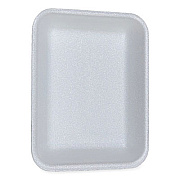 GEN Meat Trays, #3P, 8.7 x 6.6 x 1.1, White, Foam, 400/Carton (3PWH)