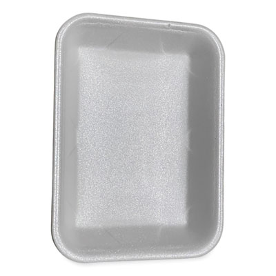 GEN Meat Trays, #4P, 9.5 x 7.19 x 1.2, White, Foam, 500/Carton (4PWH)